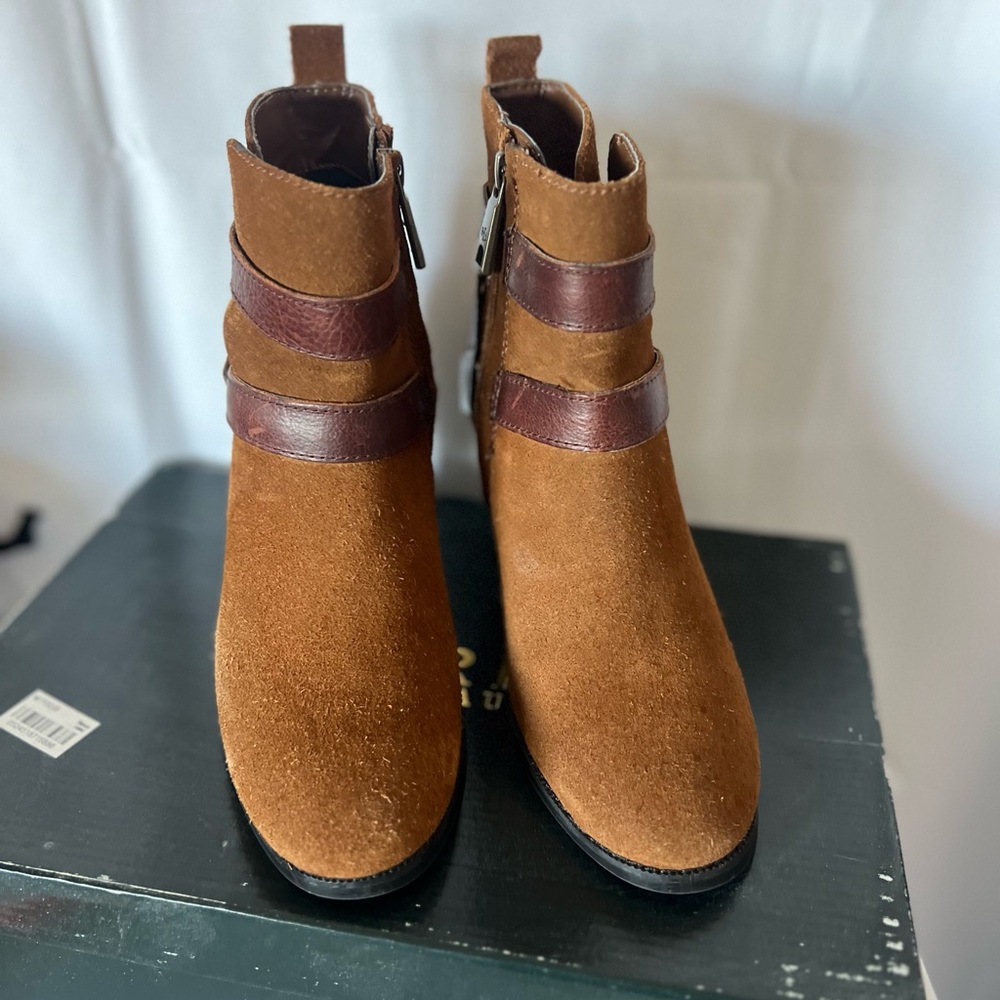 Lauren Ralph Lauren Brown Suede Ankle Booties - Picture 9 of 9